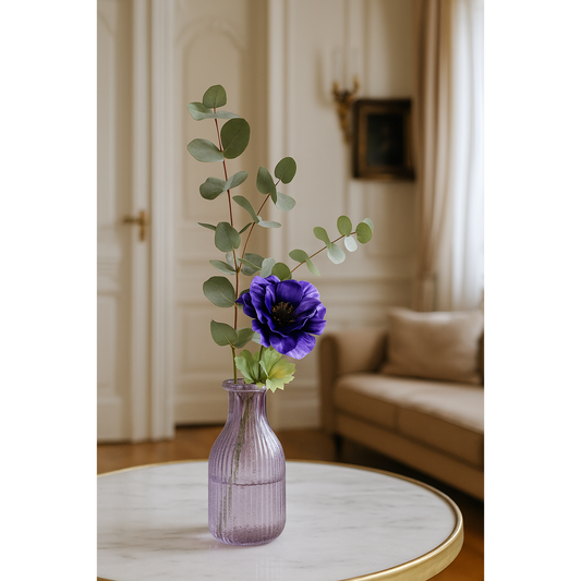 Anémone artificielle 1 fleur - création de bouquet - H.35cm violette - P3
