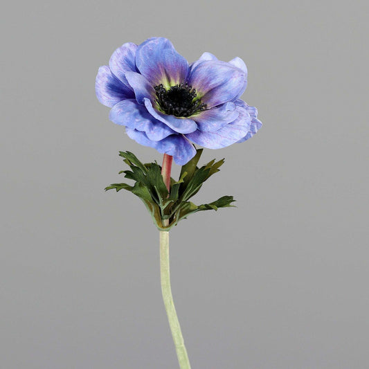 Anémone artificielle 1 fleur - création de bouquet - H.54cm bleue - Q3