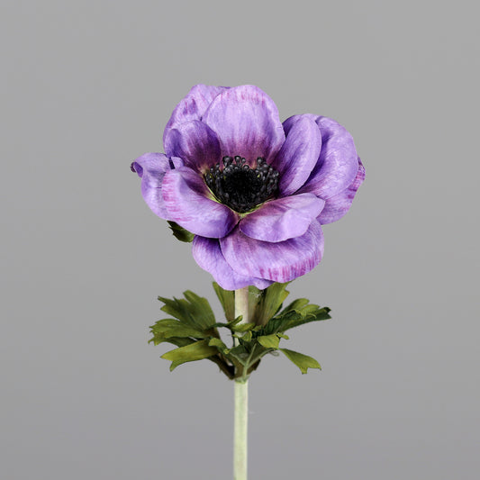 Anémone artificielle 1 fleur - création de bouquet - H.54cm violet poudré