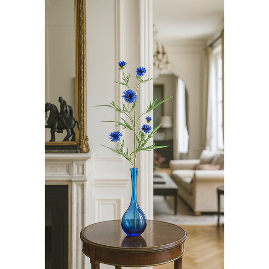 Fleur artificielle bleuet 6 fleurs - composition bouquet - H.91cm bleu-S3