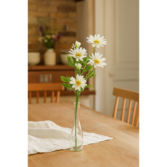 Marguerite artificielle 6 fleurs 3 tiges - composition bouquet - H. 53 cm blanc R3