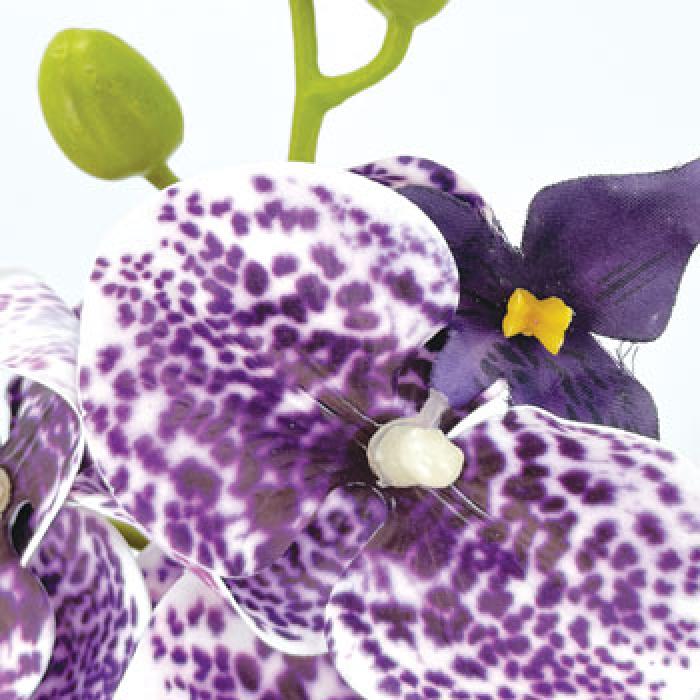 Fleur artificielle Orchidée Phalaenopsis 7 fleurs Moucheté - Naturel Touch - H.93cm Lavande