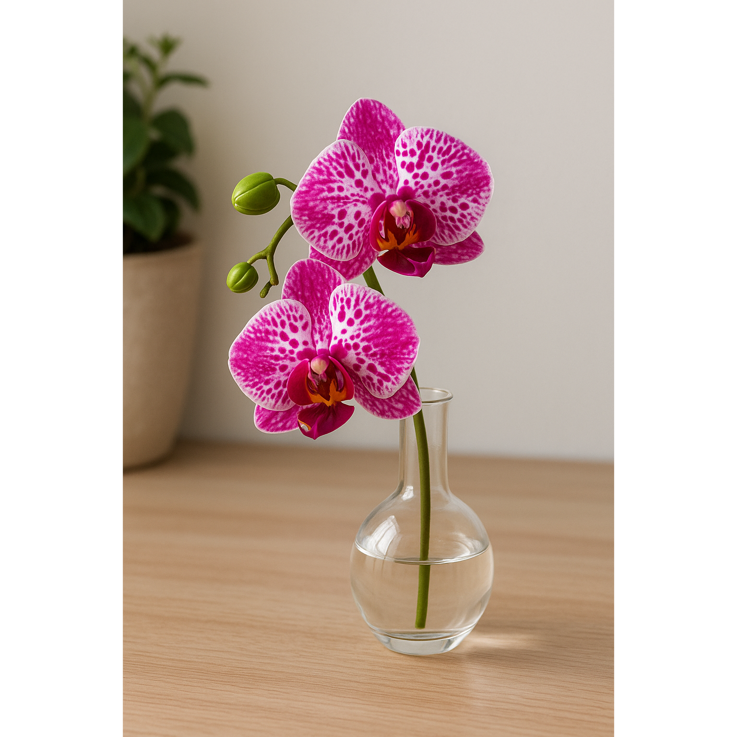 Fleur artificielle Orchidée Phalaenopsis 7 fleurs Moucheté - Naturel Touch - H.93cm Rose R3