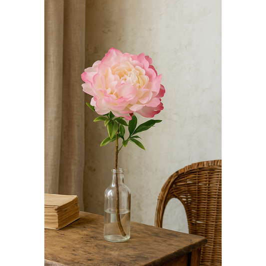 Fleur artificielle Pivoine rose - composition florale - H.58 cm-Q3