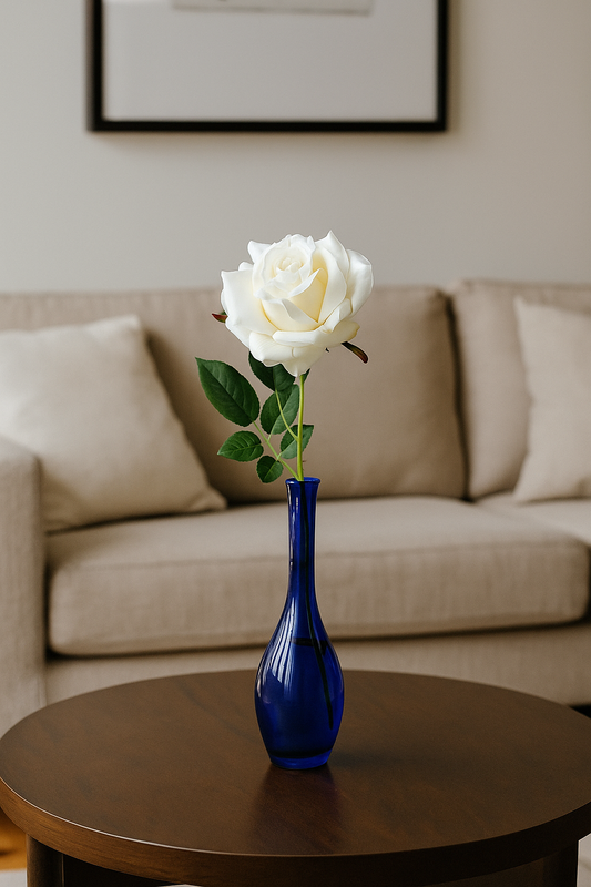 Fleur artificielle - Rose - composition florale - H.55cm crème