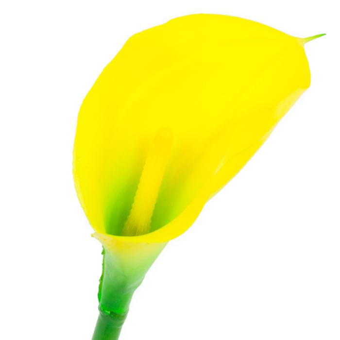 Fleur artificielle (ARUM) Arome - composition bouquet - H.63cm jaune