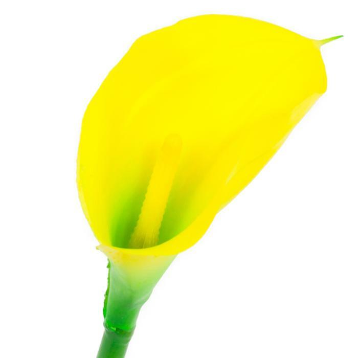Fleur artificielle (ARUM) Arome - composition bouquet - H.63cm jaune S3