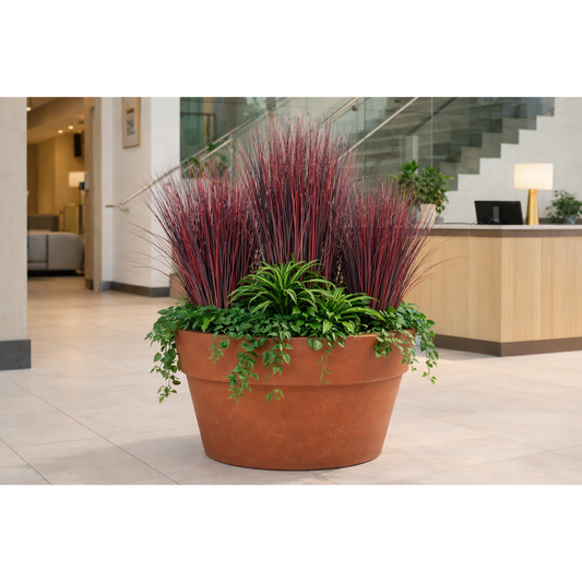 Plante artificielle Herbe Onion Grass fine - intérieur - H.75cm rouge