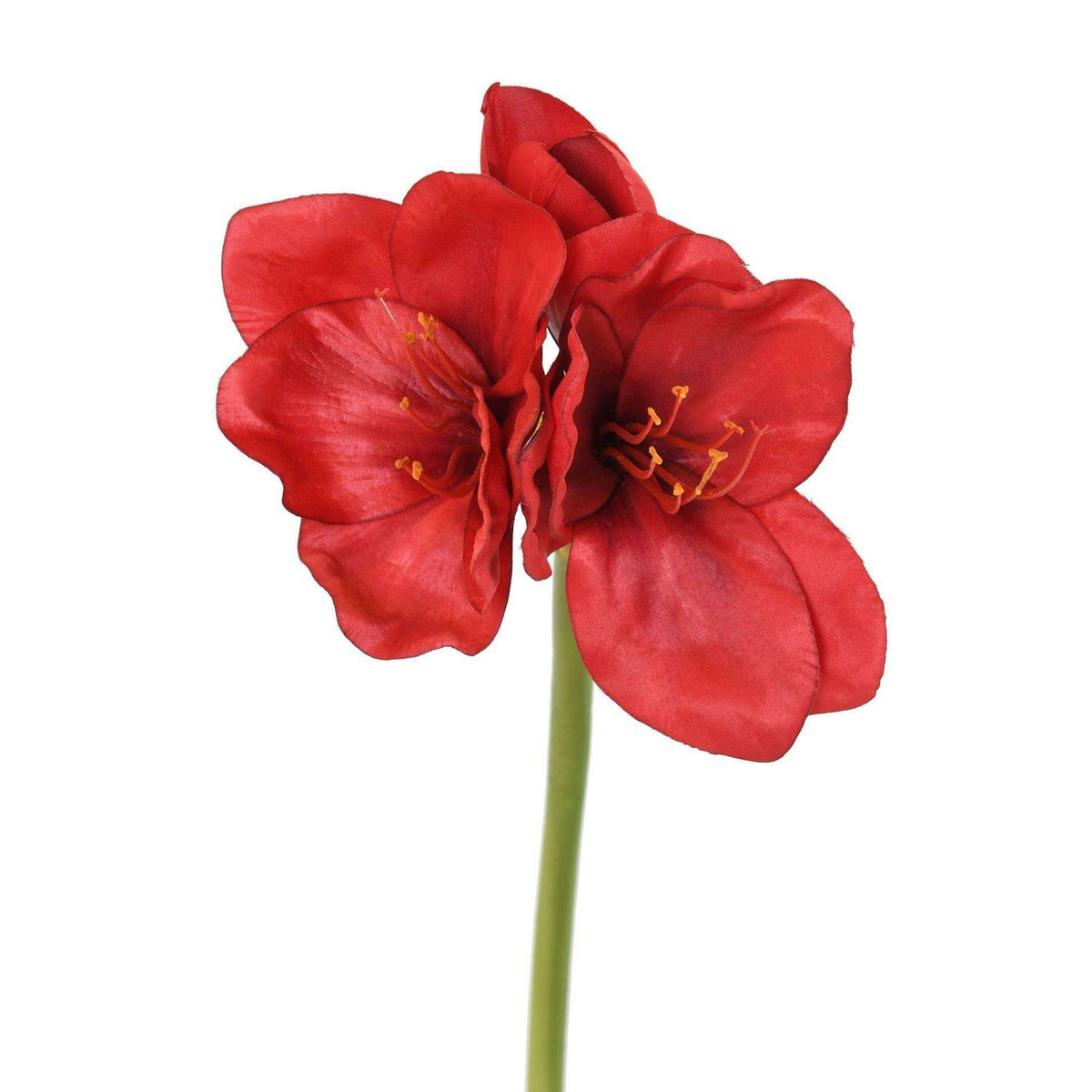 Amaryllis artificielle 2 fleurs 1 bouton - création florale - H.60cm rouge - A4