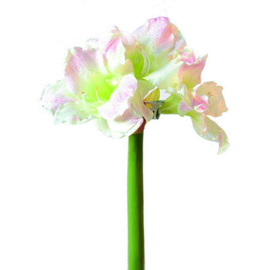 Amaryllis artificielle 3 fleurs - composition florale - H.70cm blanc
