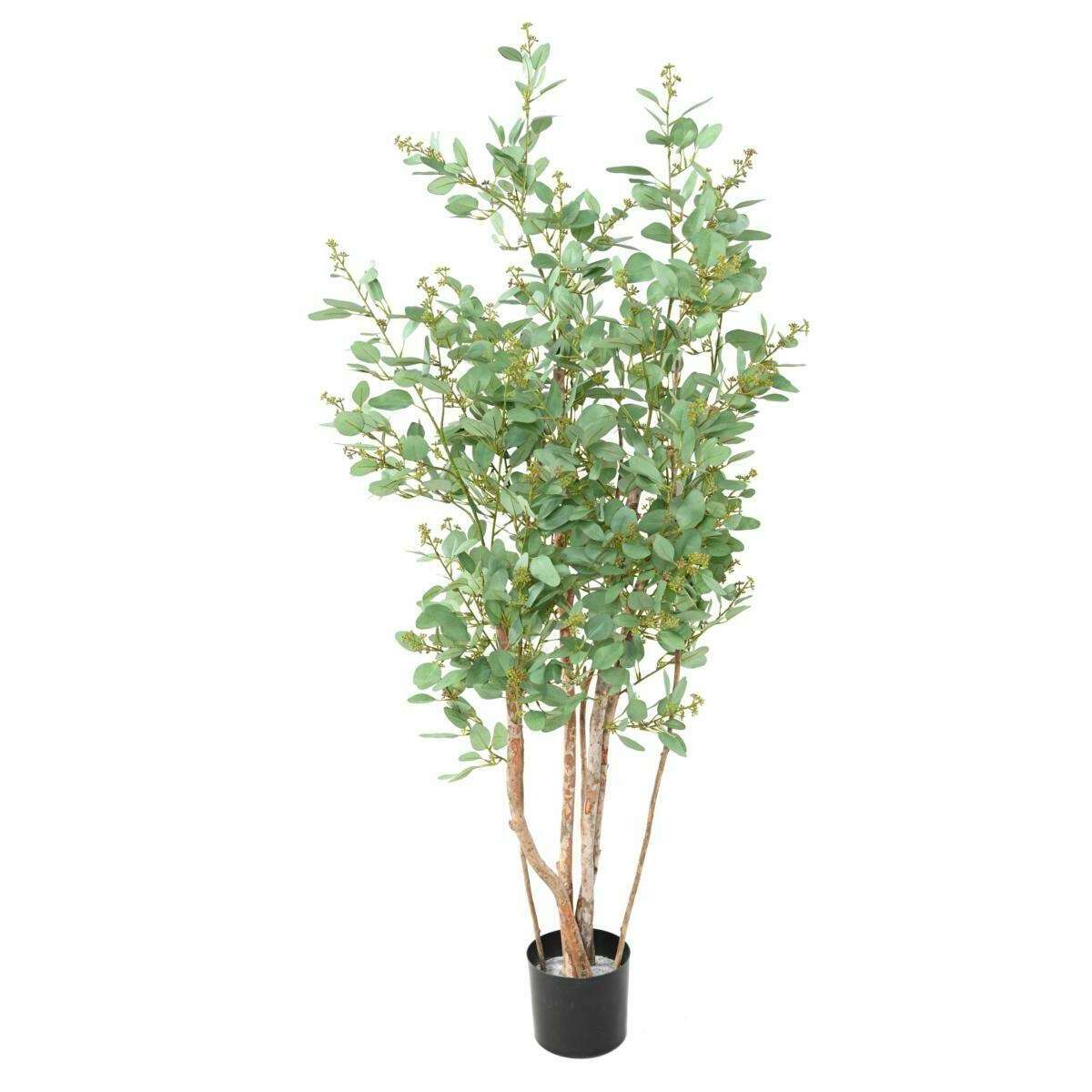 Arbre artificiel Eucalyptus - plante synthétique d'intérieur - H.160cm vert