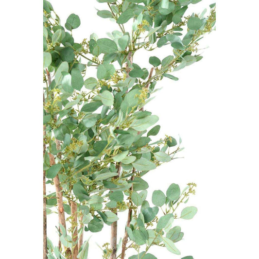 Arbre artificiel Eucalyptus - plante synthétique d'intérieur - H.185cm vert