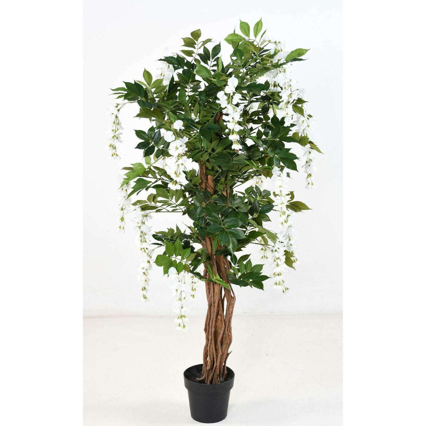 Arbre artificiel fleuri Glycine blanche - plante d'intérieur - H.145cm