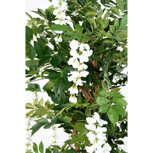 Arbre artificiel fleuri Glycine blanche - plante d'intérieur - H.145cm