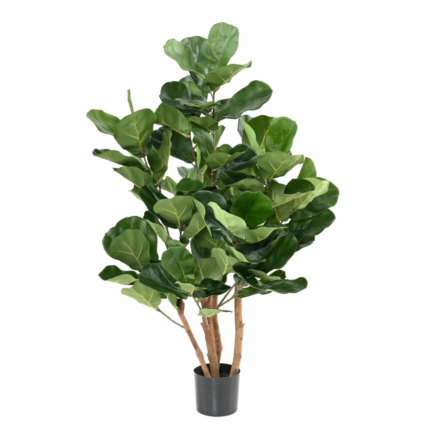 Arbre artificiel Lyrata buisson - ficus synthétique d'intérieur - H.105cm vert