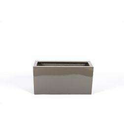 Bac à fleurs Glossy résine couleur - intérieur extérieur - L.80cm gris