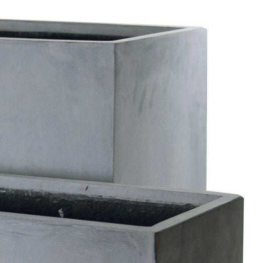 Bac pour fleur muret intérieur/extérieur/balcon L.92 x H.70cm gris Fiberstone