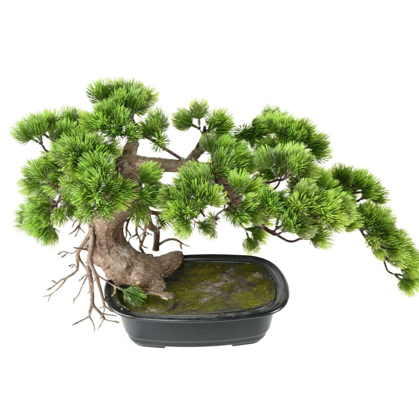 Bonsaï artificiel Pin en coupe - plante synthétique intérieur - H.37cm