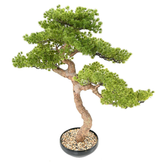Bonsaï artificiel Pin en coupe - plante synthétique intérieur - H.85cm