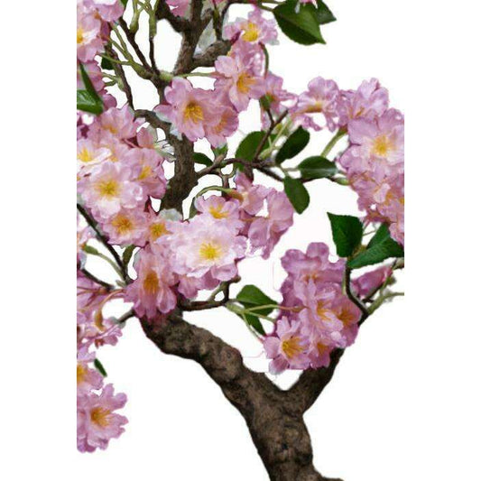 Bonsaï Cerisier artificiel en coupe - plante d'intérieur - H.50cm rose crème