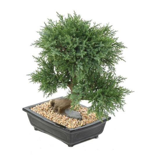 Bonsaï Juniperus artificiel en coupe - plante synthétique intérieur - H.55cm