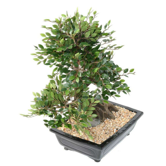 Bonsaï Orme artificiel coupe avec gravier - plante synthétique intérieur - H.52cm
