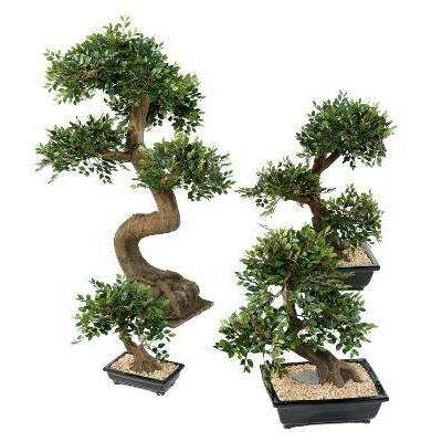 Bonsaï Orme artificiel coupe avec gravier - plante synthétique intérieur - H.52cm