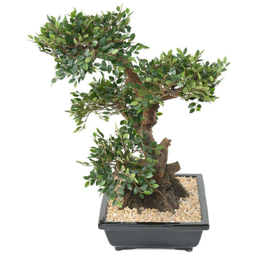 Bonsaï Orme artificiel coupe avec gravier - plante synthétique intérieur - H.70cm