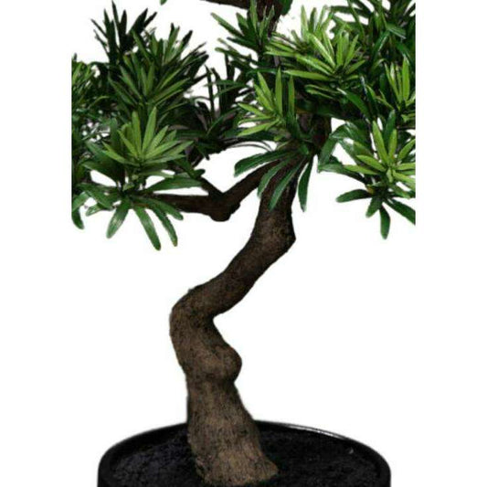 Bonsaï Podocarpus artificiel en pot - plante synthétique intérieur - H.50cm