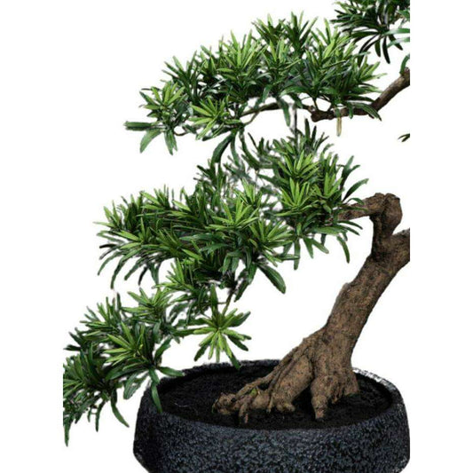 Bonsaï Podocarpus artificiel en pot - plante synthétique intérieur - H.70cm