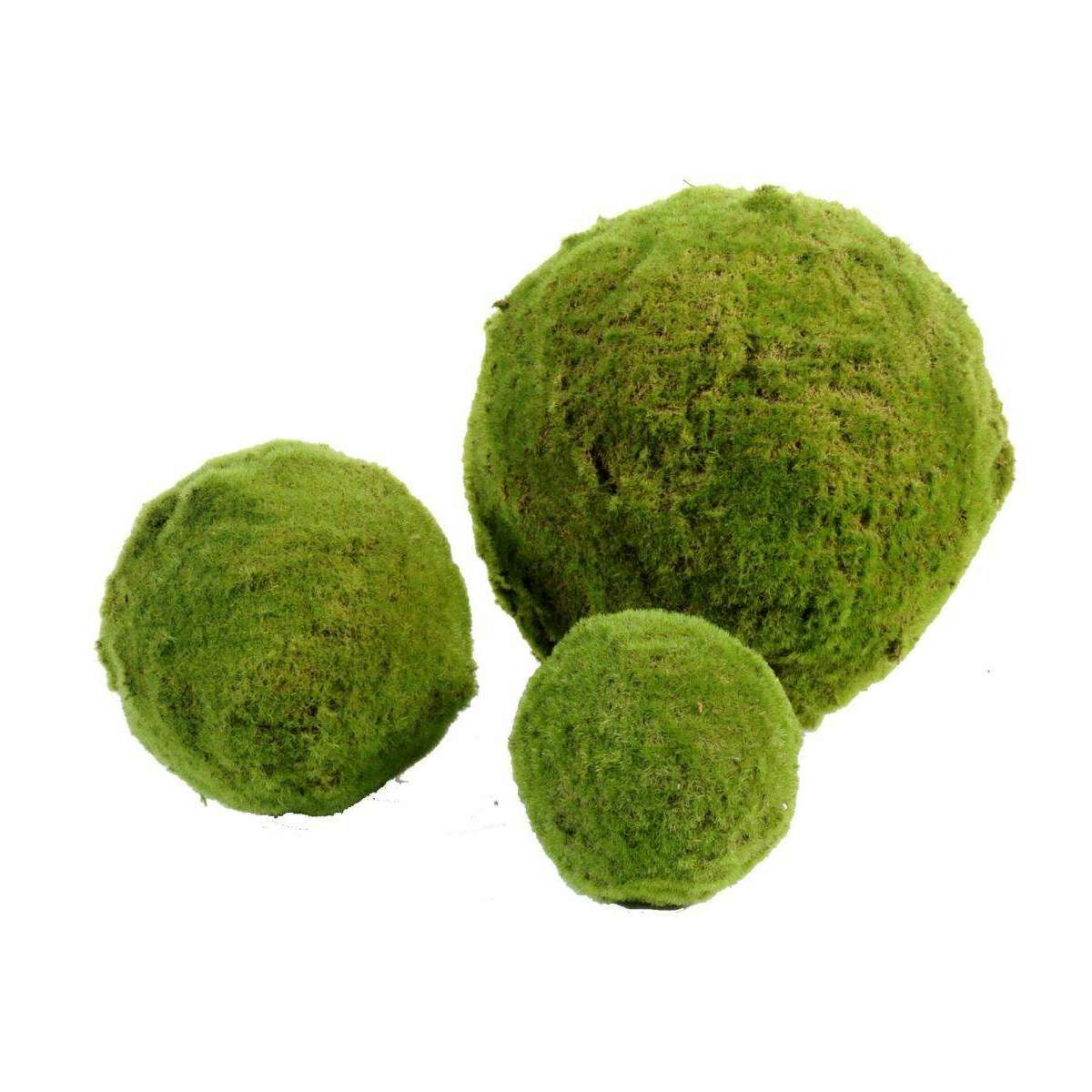 Boule de mousse artificielle - plante d'intérieur - H.18cm vert