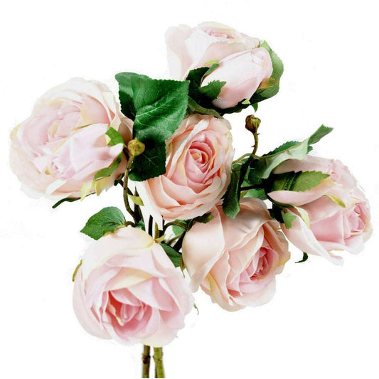 Bouquet artificiel 6 fleurs roses - décoration d'intérieur - H.45cm rose clair - M5