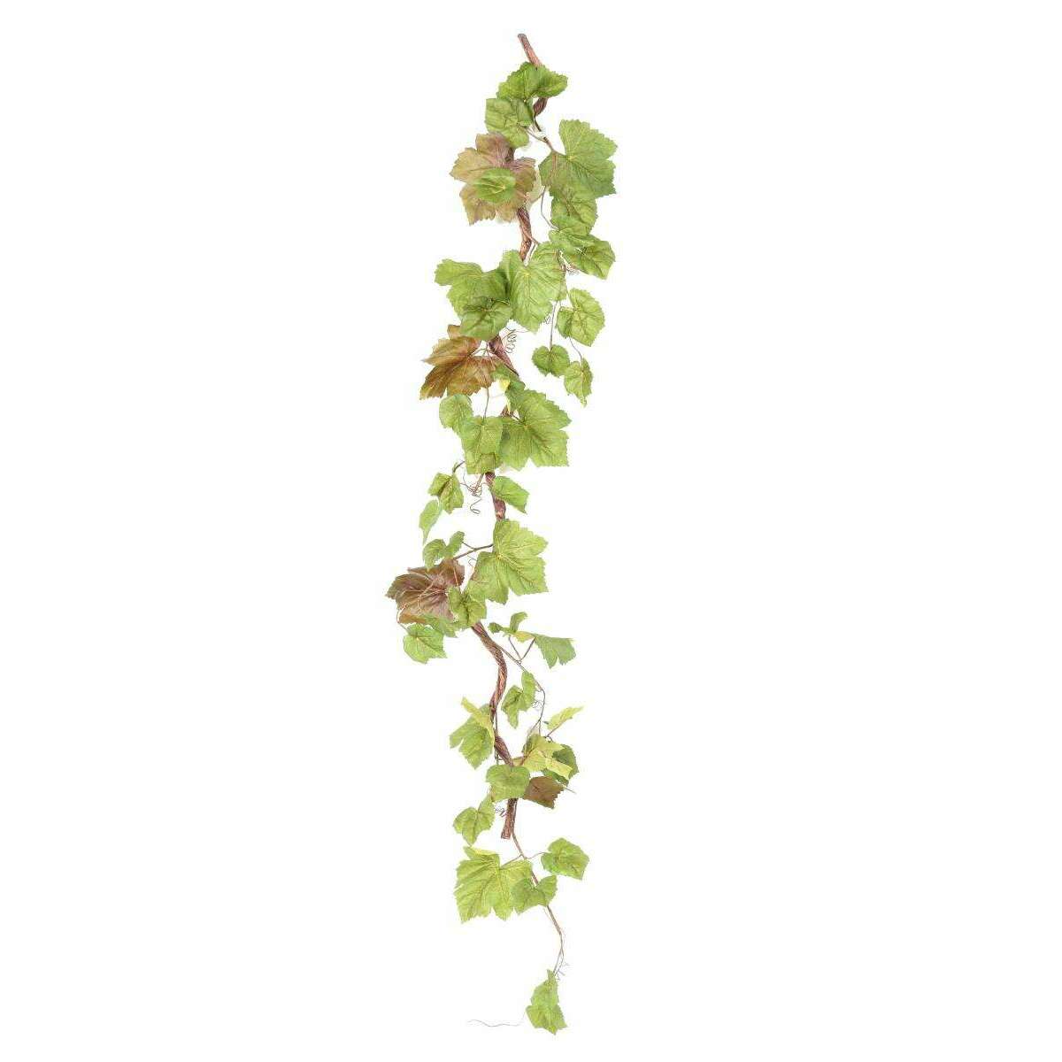 Branche artificielle de vigne 40 feuilles - intérieur - H.150cm vert marron N3