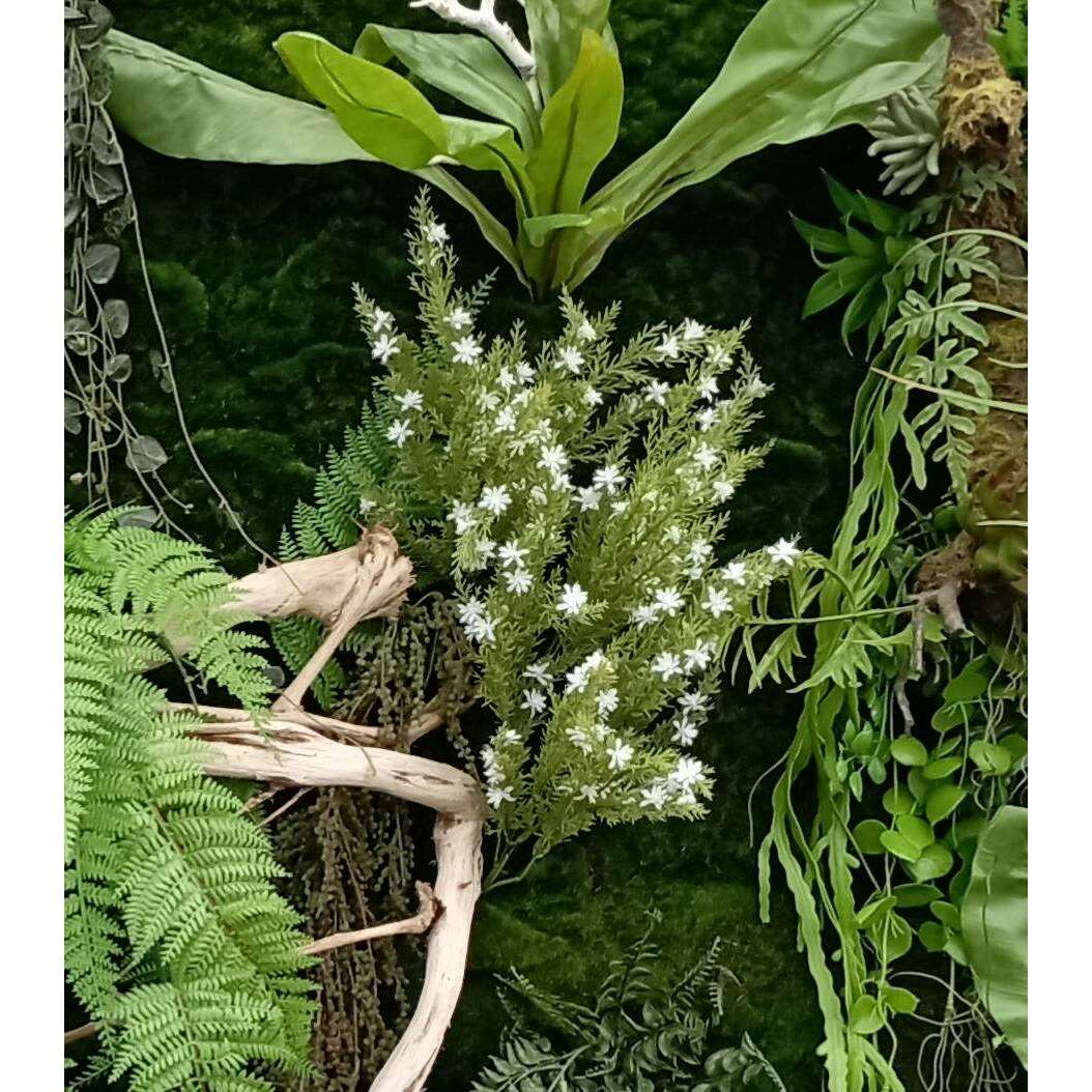 Branche artificielle fleurie – composition florale - H.32cm blanc