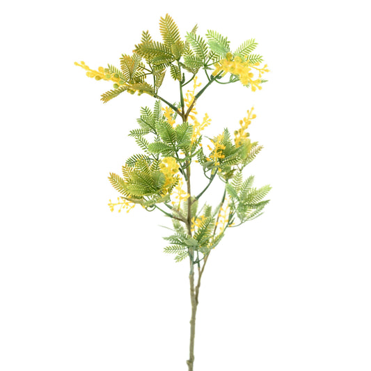 Branche artificielle Mimosa fleuri - décoration d'intérieur - H.80cm