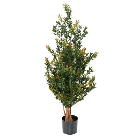 Buis artificiel Buisson RED DAY UV - topiaire pour extérieur - H.100cm vert