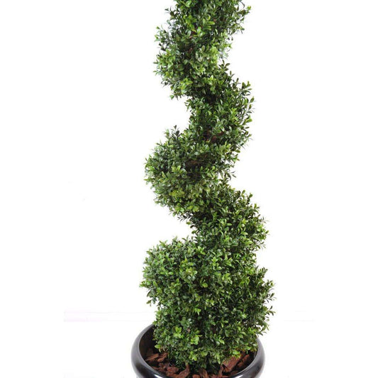 Buis Artificiel New Spirale Fine - intérieur extérieur - H.130cm vert