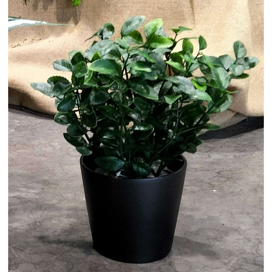 Cache pot de fleur céramique Stockholm - intérieur extérieur - Ø13,5x H.12,7cm noir