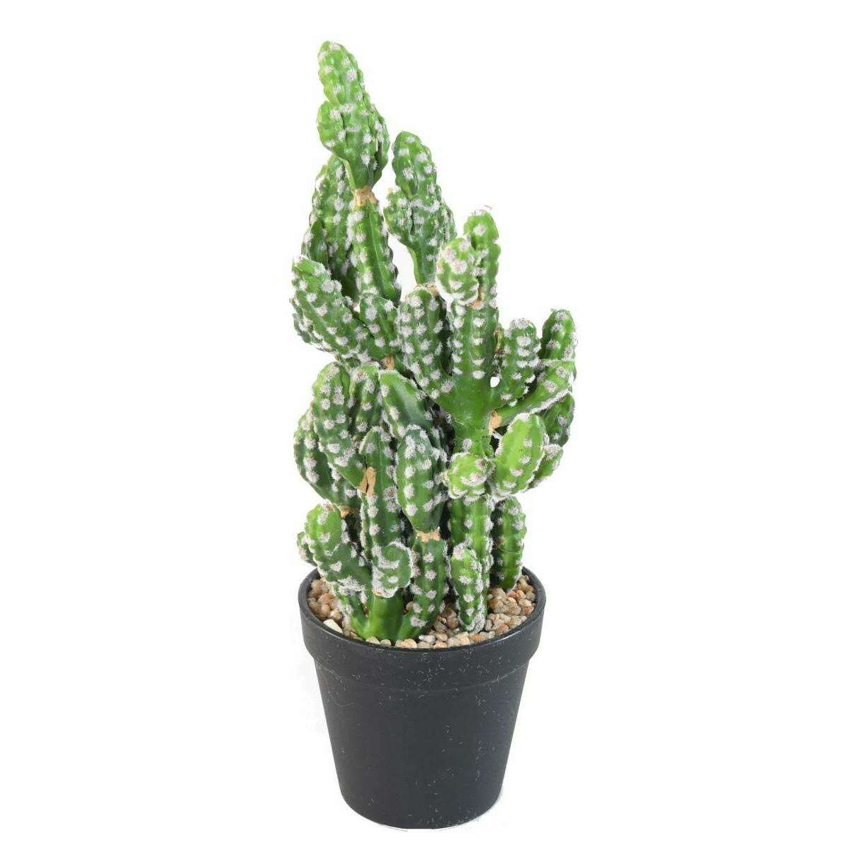 Cactus artificiel en pot - plante synthétique d'intérieur - H.35cm vert - C5