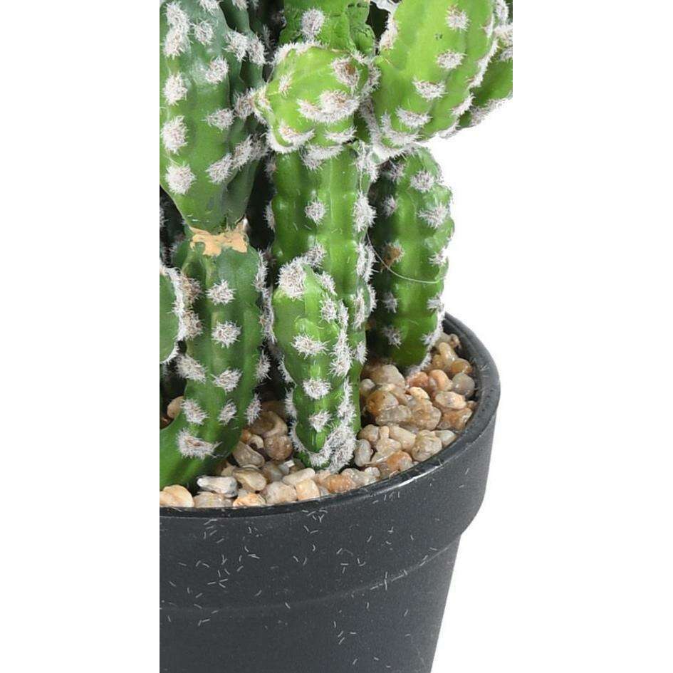 Cactus artificiel en pot - plante synthétique d'intérieur - H.35cm vert