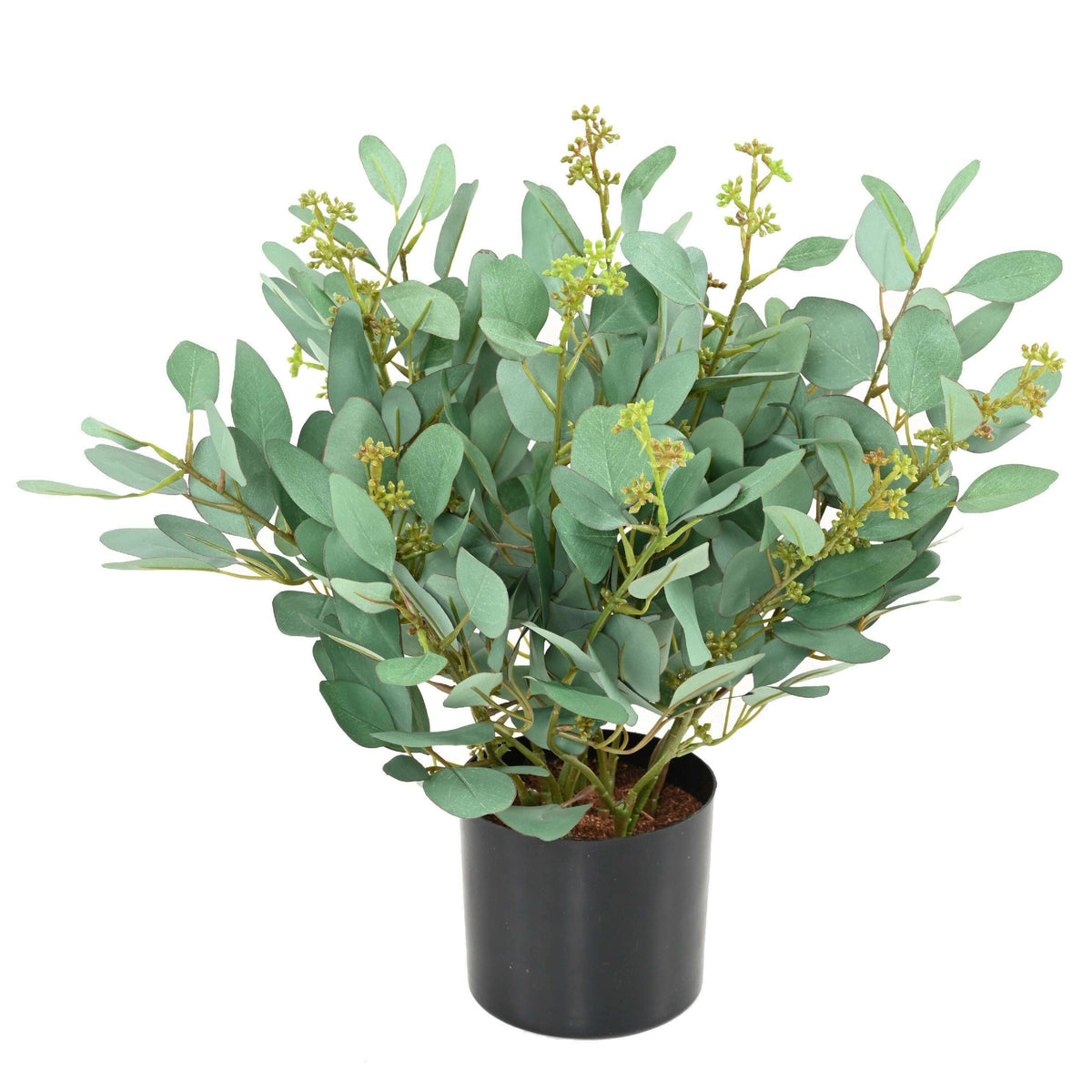 Eucalyptus artificiel en pot - plante synthétique d'intérieur - H.40cm vert - E4
