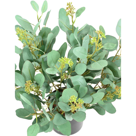 Eucalyptus artificiel en pot - plante synthétique d'intérieur - H.40cm vert - E4