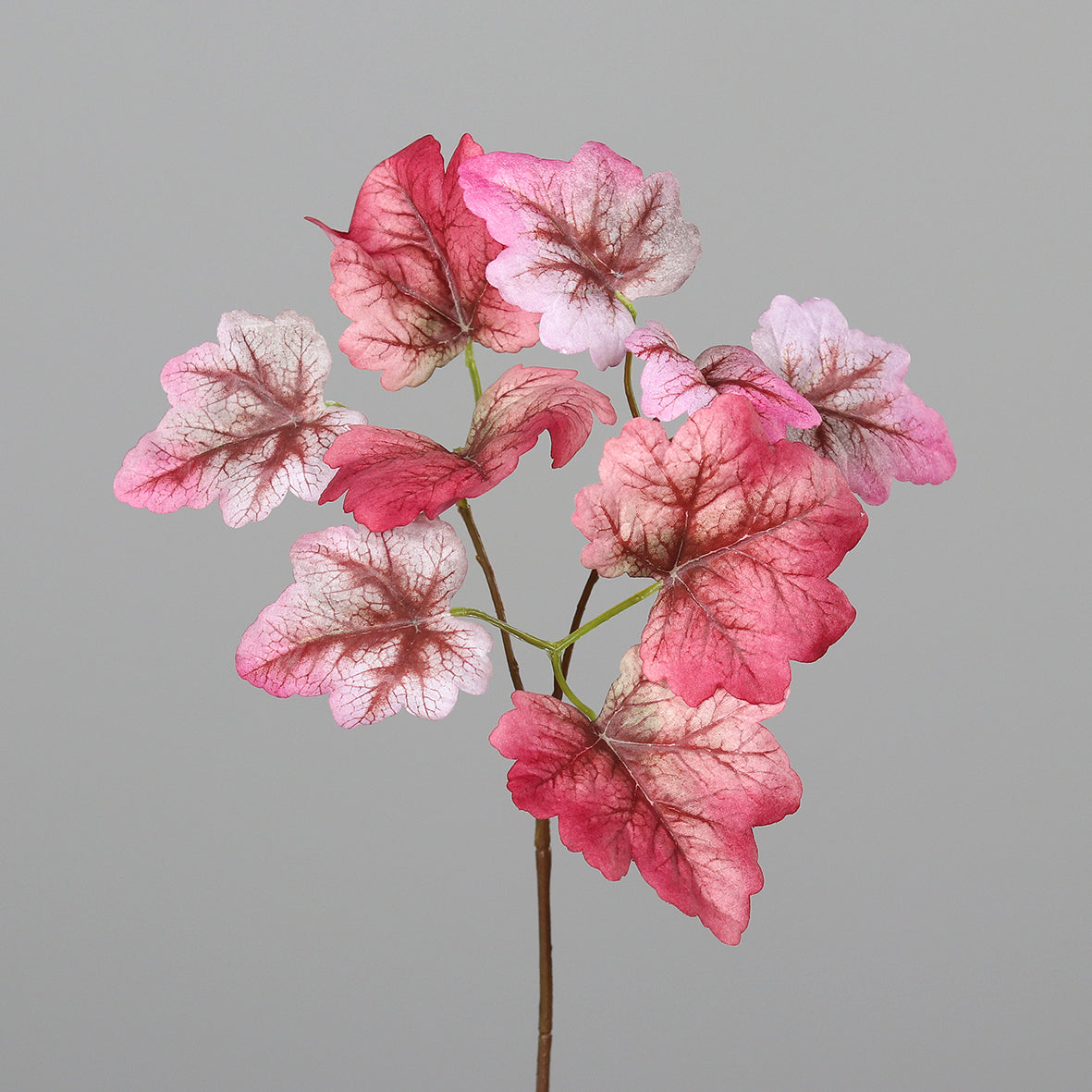 Feuillage branche artificielle Heuchere en piquet - 8 feuilles artificielles - H.40cm rose