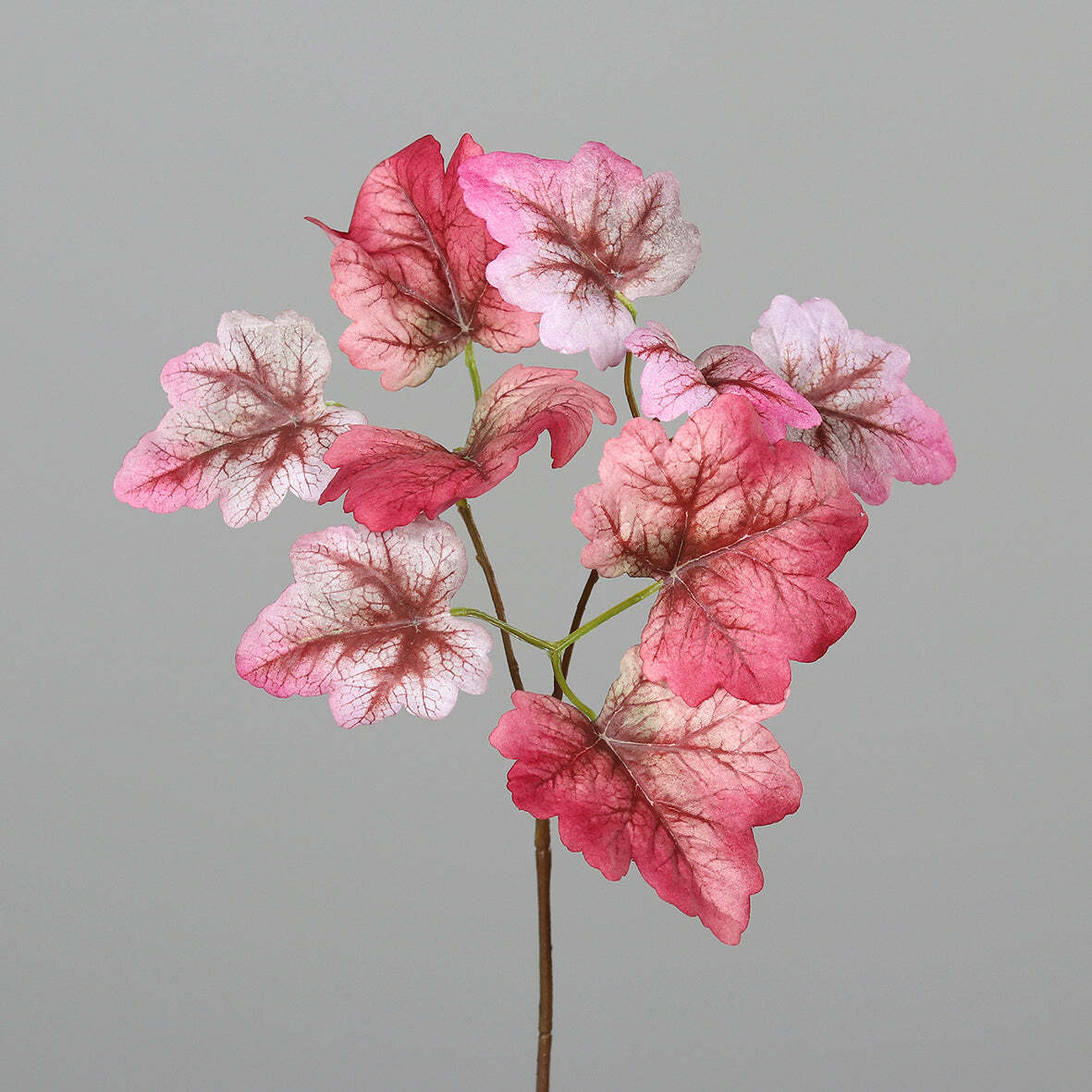 Feuillage branche artificielle Heuchere en piquet - 8 feuilles artificielles - H.40cm rose Z2