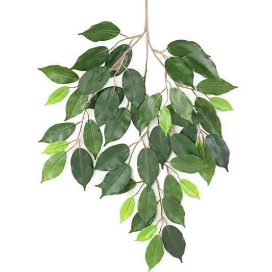 Feuillage artificiel branche de Ficus Fat - composition florale - H.60cm vert