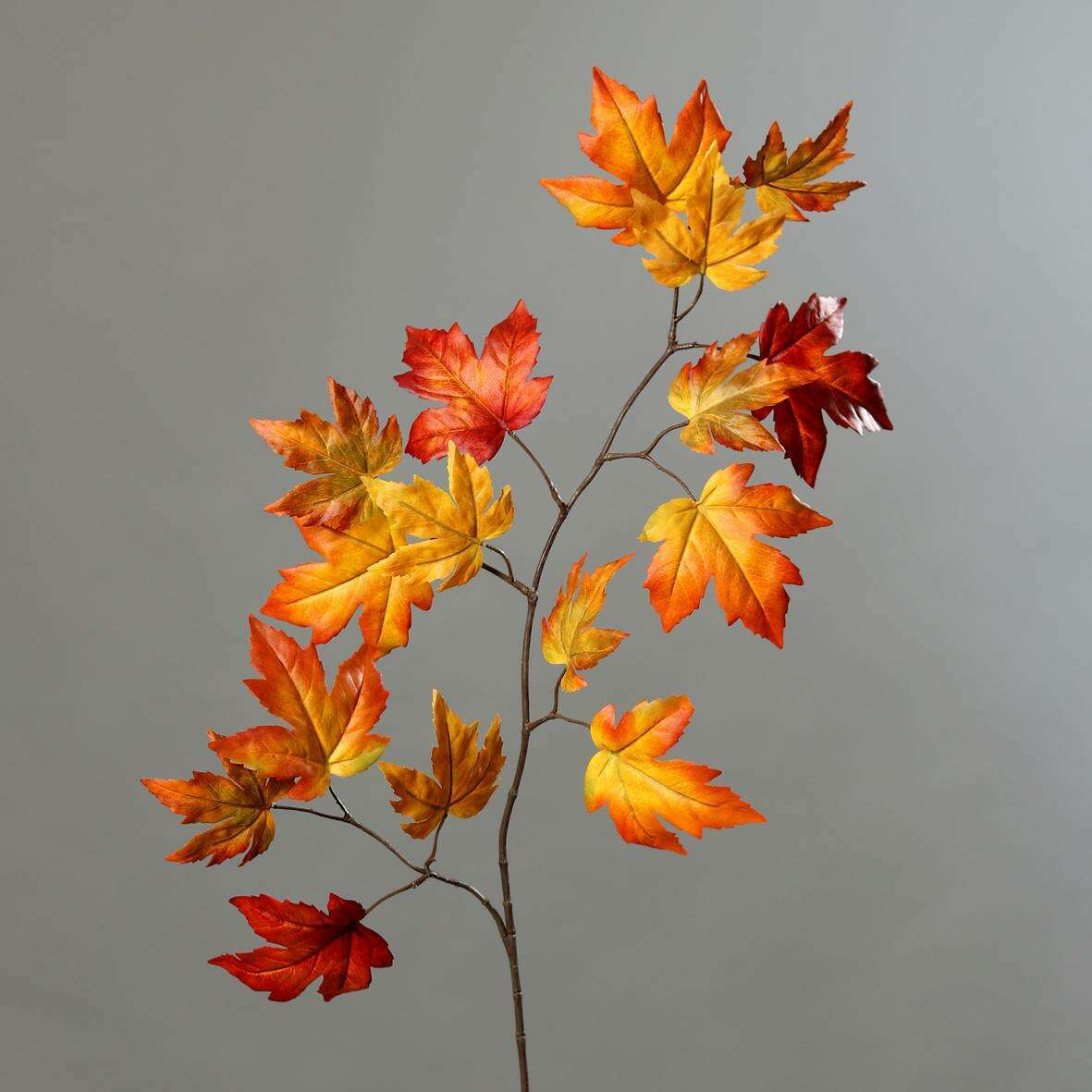 Branche De Feuilles D'érable Artificielles - 83 Cm, 8 Branches, 34 Feuilles En Tissu Soie - Décoration Maison, Automne, Rouge - Réaliste Et Durable