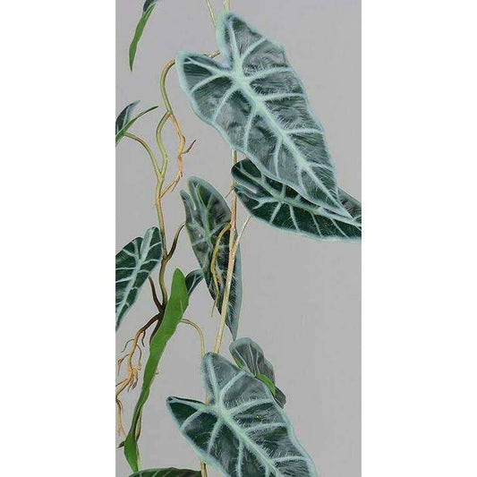 Feuillage artificiel Guirlande Alocasia - plante verte d'intérieur - H.115cm