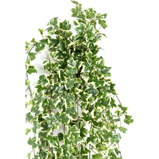 Feuillage artificiel Lierre Gala en piquet - 801 feuilles - H.130cm vert blanc - J3