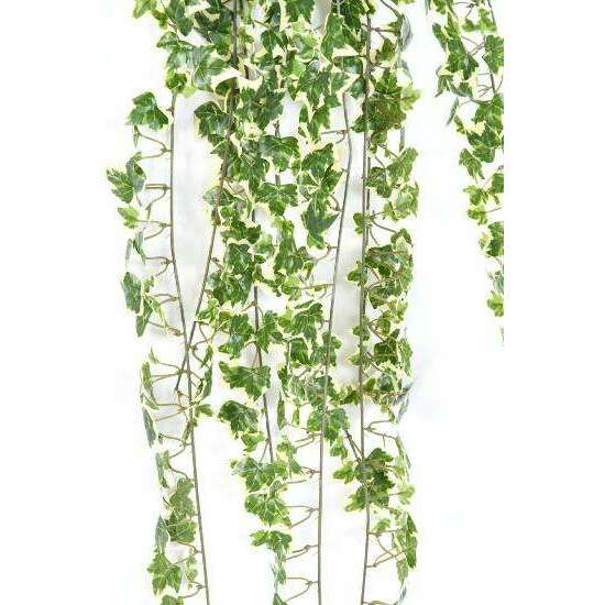 Feuillage artificiel Lierre Gala en piquet - 801 feuilles - H.130cm vert blanc - J3