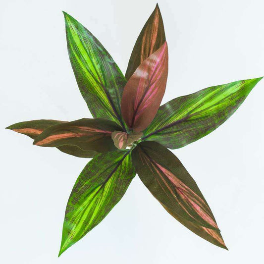 Feuillage artificiel piquet Dracena mini intérieur 32cm vert rouge